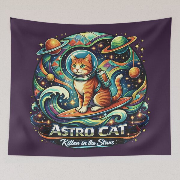Item preview, Astro Cat: Kitten in the Stars designed and sold by Cathedral of Curiosity.