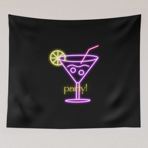 Item preview, Retro Neon Party Cocktail Sign - Glowing Cyberpunk Bar Aesthetic Art designed and sold by alalame.