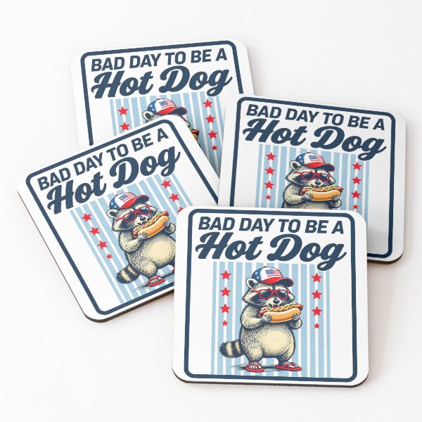 Item preview, Funny Patriotic Raccoon Eating Hot Dog - Bad Day To Be A Hot Dog designed and sold by CutOutIdols.