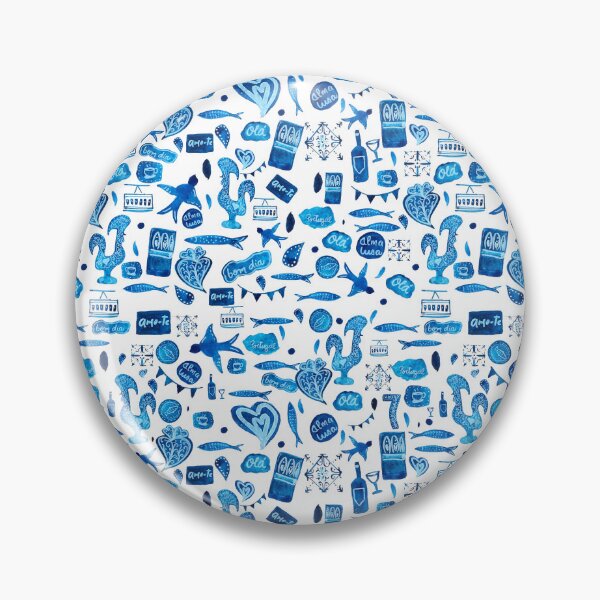 Item preview, Continuous pattern watercolor collage icons Portugal designed and sold by ElizabethCoelho.