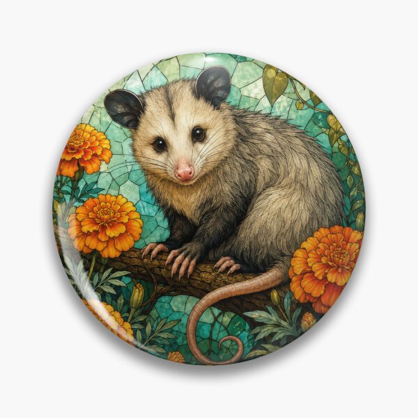 Item preview, OPOSSUM IN OCTOBER BIRTH FLOWER MARIGOLD designed and sold by scicilysimonee.