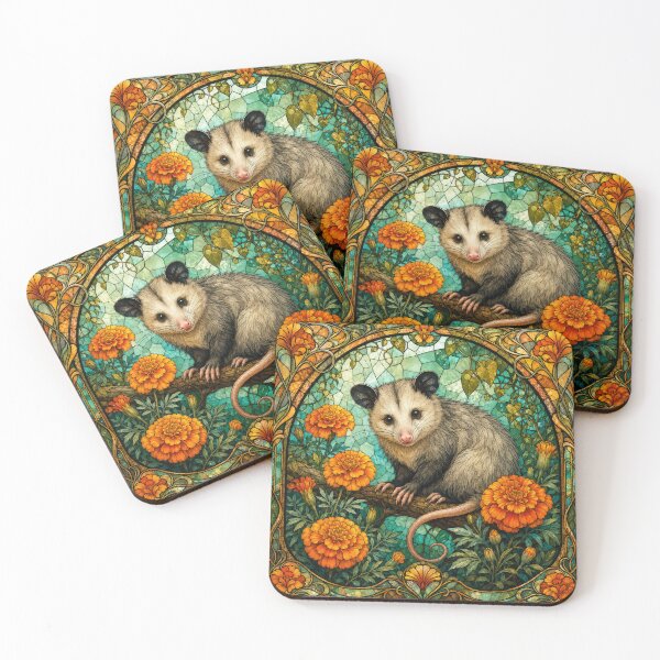 Item preview, OPOSSUM IN OCTOBER BIRTH FLOWER MARIGOLD designed and sold by scicilysimonee.