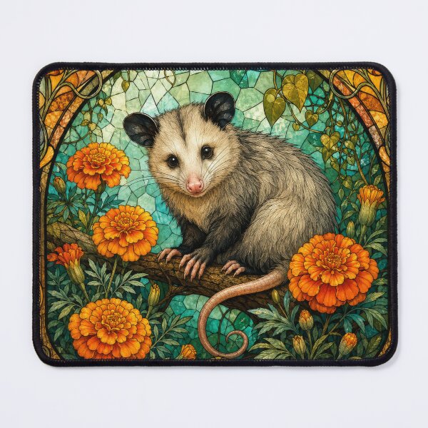 Item preview, OPOSSUM IN OCTOBER BIRTH FLOWER MARIGOLD designed and sold by scicilysimonee.
