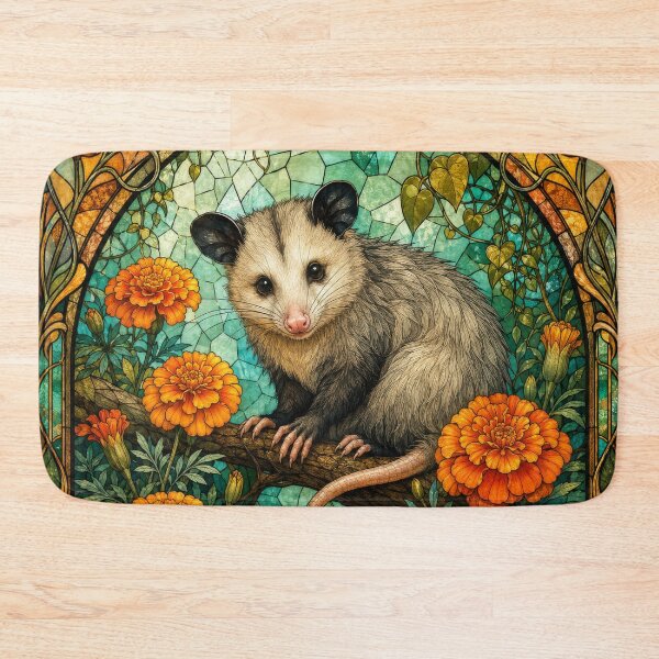 Item preview, OPOSSUM IN OCTOBER BIRTH FLOWER MARIGOLD designed and sold by scicilysimonee.