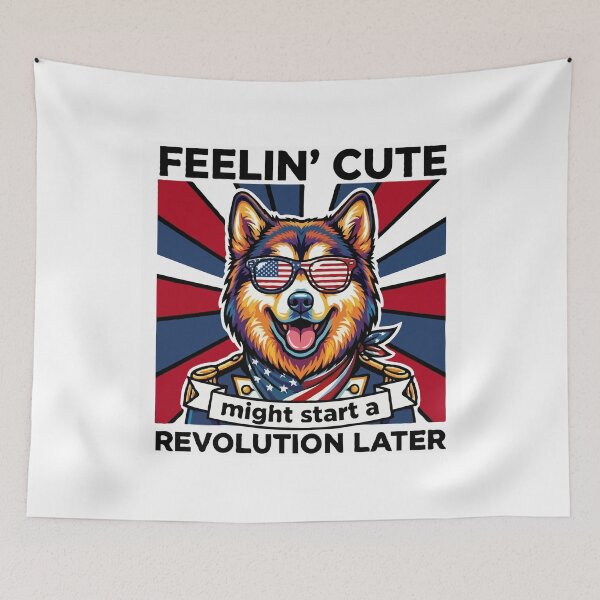 Item preview, Funny Alaskan Malamute Patriotic Dog Meme – Feelin Cute Revolution July 4th designed and sold by The Real Life Symphony.