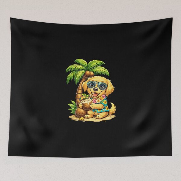 Item preview, Coconut Dog – Cute Golden Retriever Tropical Summer Vacation Gift designed and sold by Wild Horizon Studio.