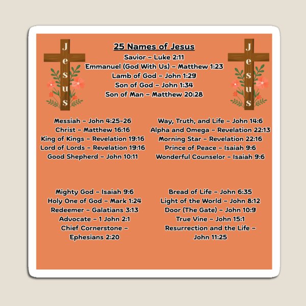 Item preview, 25 Names of Jesus designed and sold by tellit24seven.