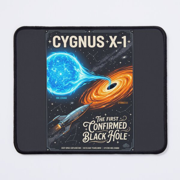 Item preview, Cygnus X-1 Black Hole Retro NASA Travel Poster designed and sold by RetroRewind Studio.