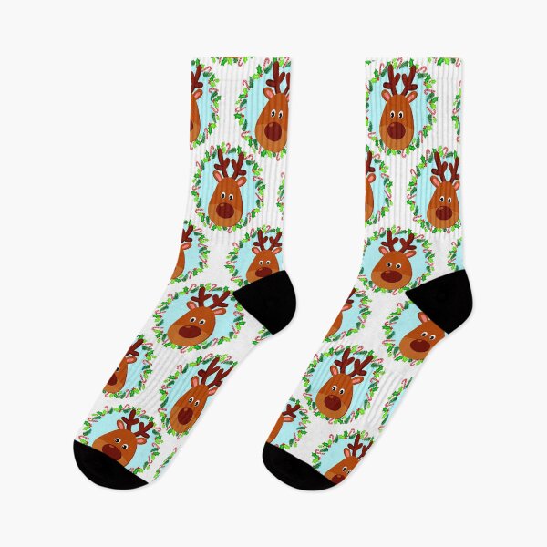 Item preview, Christmas Reindeer Pattern With Candy Canes And Holly designed and sold by DEC02.