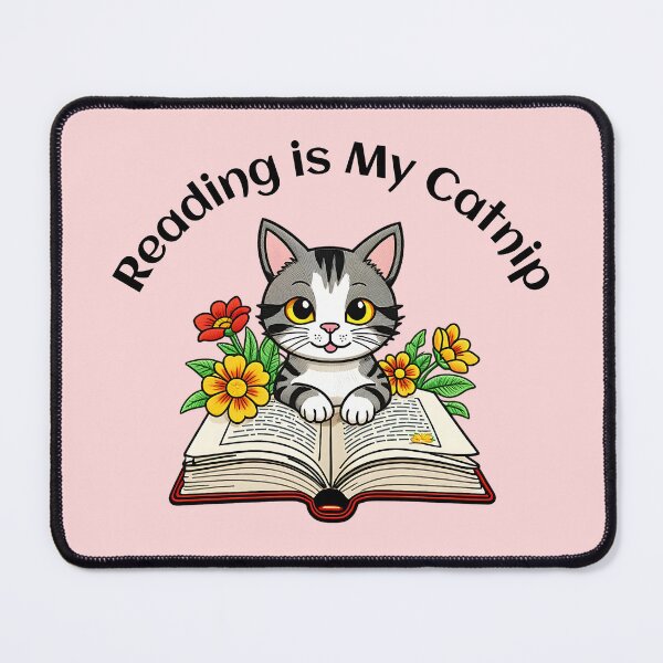 Item preview, Reading Is My Catnip Cute Book Lover Cat – Kawaii Reading Cat Design designed and sold by Sachie's Studio.