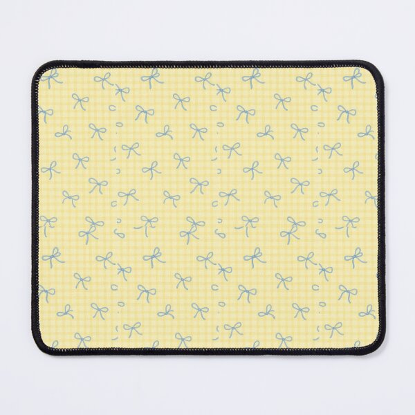 Item preview, Aesthetic Yellow Gingham and Pastel Blue Coquette Bows Pattern designed and sold by Cleairydelulu.