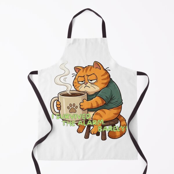 Item preview, I Survived The Alarm Funny Cat Coffee T-Shirt designed and sold by Leogasup.