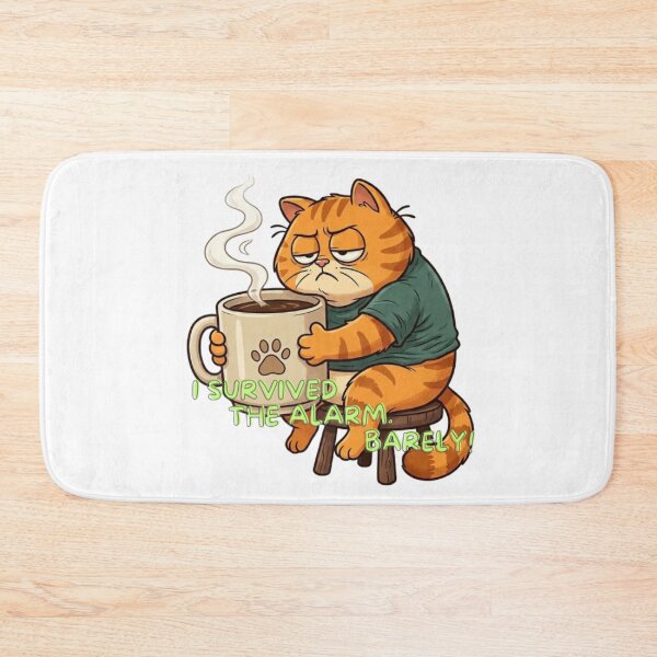 Item preview, I Survived The Alarm Funny Cat Coffee T-Shirt designed and sold by Leogasup.