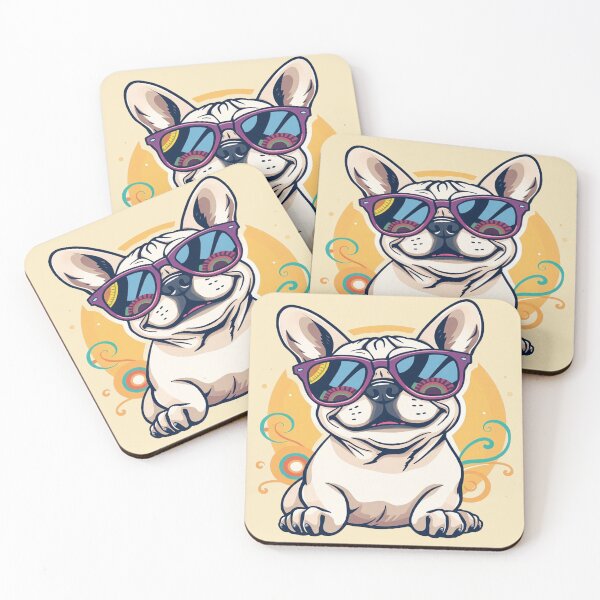 Item preview, Groovy French Bulldog Wearing Funky Retro Sunglasses Aesthetic designed and sold by Tama-sirth.
