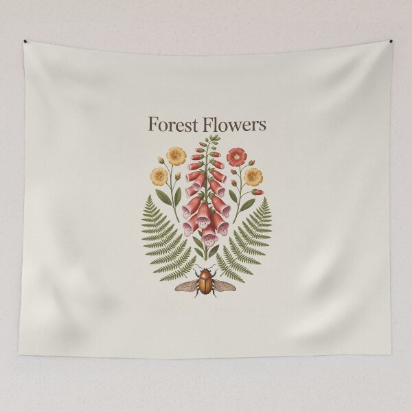 Item preview, Forest Flowers Botanical Illustration | Vintage Wildflower and Fern designed and sold by NuvoraNest.