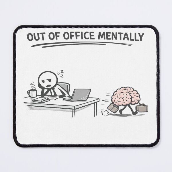 Item preview, Out of Office Mentally Stick Figure | Funny Workplace Burnout Humor designed and sold by trippinimages.