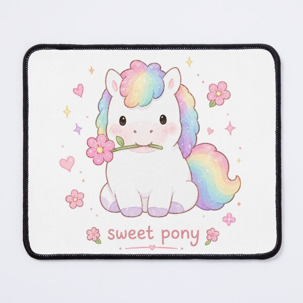 Item preview, Cute Rainbow Pony with Flower designed and sold by Randomundi.