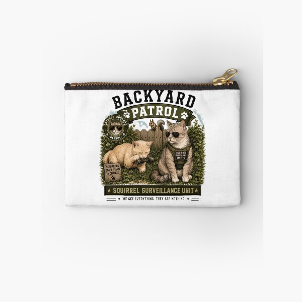 Item preview, Backyard Patrol – Squirrel Surveillance Unit Funny Cat Lover Vintage T-Shirt Design designed and sold by Backyard Patrol Cat.