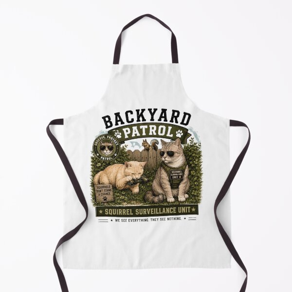 Item preview, Backyard Patrol – Squirrel Surveillance Unit Funny Cat Lover Vintage T-Shirt Design designed and sold by Backyard Patrol Cat.