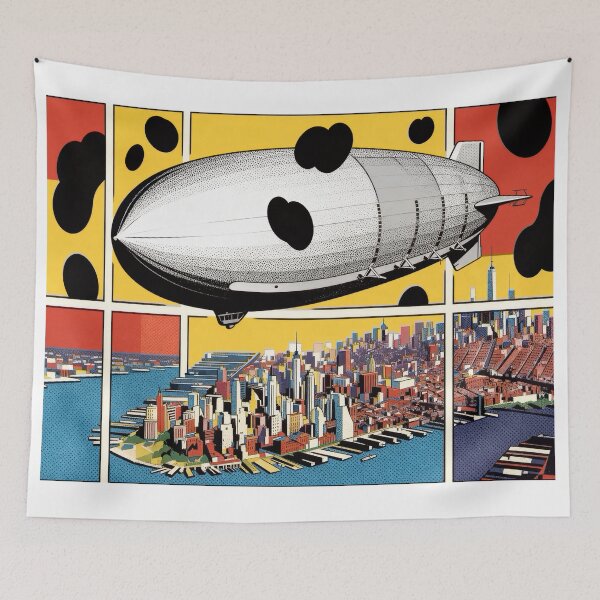 Item preview, Worn But Still Flying — Weathered Dirigible City Surreal Aviation designed and sold by monolithstudio.