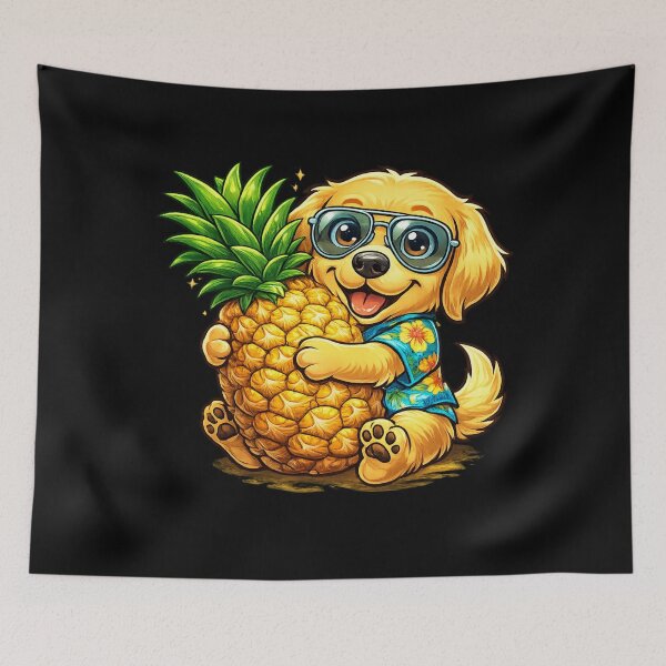 Item preview, Pineapple Dog – Cute Golden Retriever Tropical Summer Gift designed and sold by Wild Horizon Studio.