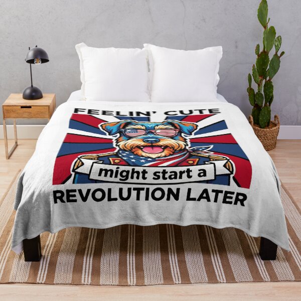 Item preview, Funny Miniature Schnauzer Patriotic Dog Meme – Feelin Cute Revolution July 4th designed and sold by The Real Life Symphony.