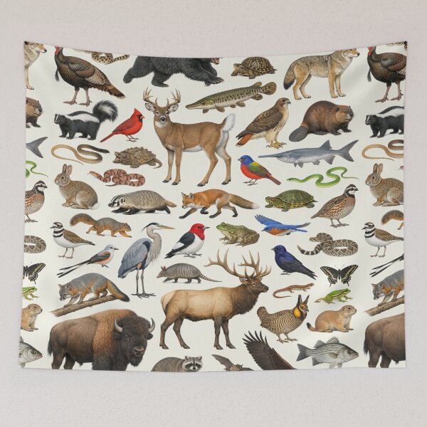 Item preview, Animals of Oklahoma Retro Style Identification Chart designed and sold by kakarikihill.