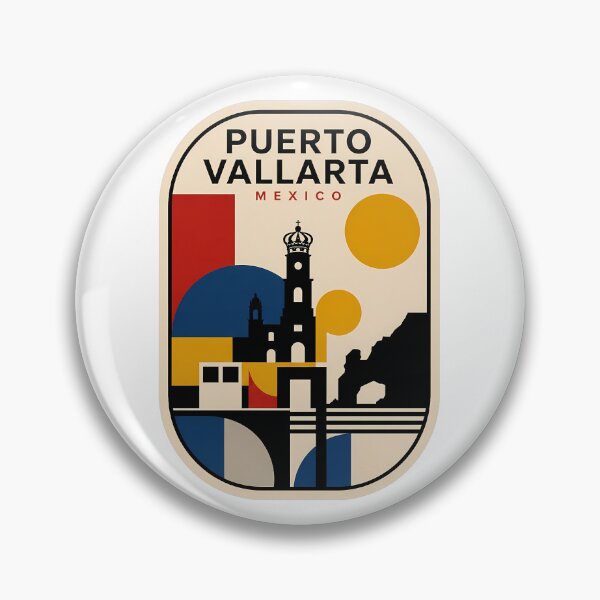 Item preview, Retro Puerto Vallarta Mexico Geometric Travel Scene designed and sold by k3rstman1.