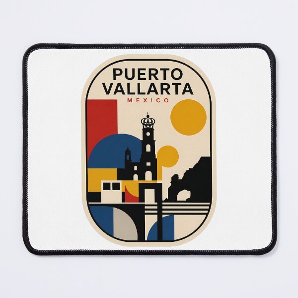 Item preview, Retro Puerto Vallarta Mexico Geometric Travel Scene designed and sold by k3rstman1.