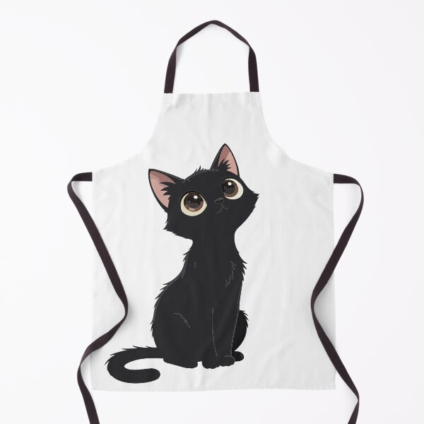 Item preview, Big-Eyed Black Cat Anime Art - Cute Kawaii Kitten Illustration - Whimsical Feline Character Design designed and sold by BestChoiceService.