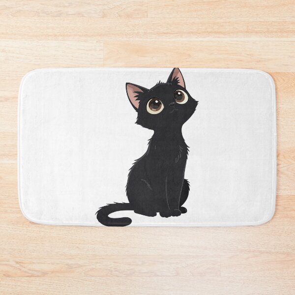 Item preview, Big-Eyed Black Cat Anime Art - Cute Kawaii Kitten Illustration - Whimsical Feline Character Design designed and sold by BestChoiceService.