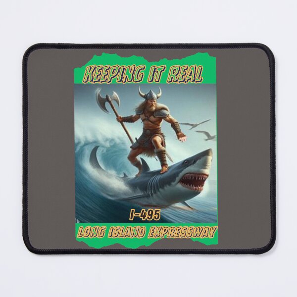 Item preview, Long Island NY Expressway FUNNY I-495 SHARK AND VIKING designed and sold by VinlandFashion.