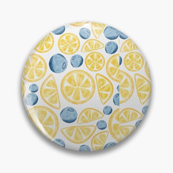 Item preview, Vintage Watercolor Lemon and Blueberry Fruit Pattern designed and sold by Cleairydelulu.