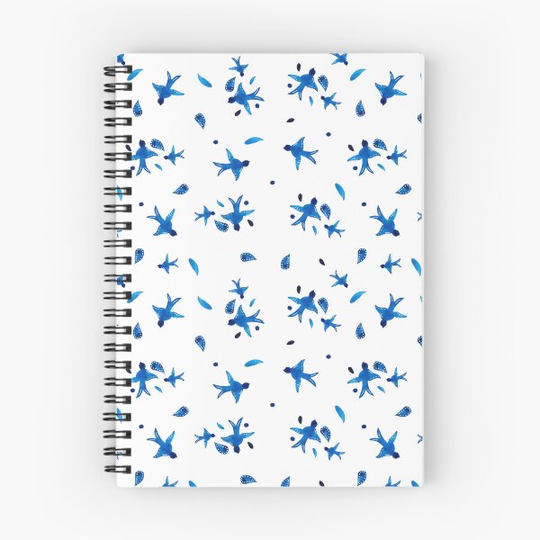 Item preview, Continuous pattern watercolor swallows minimalist blue designed and sold by ElizabethCoelho.