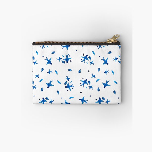 Item preview, Continuous pattern watercolor swallows minimalist blue designed and sold by ElizabethCoelho.