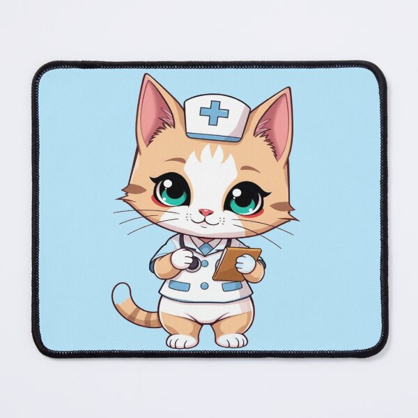 Item preview, Cute Nurse Cat Chibi Medical Professional Kawaii kitten. designed and sold by Tama-sirth.