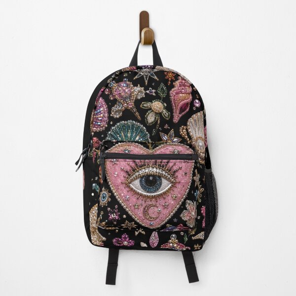 Item preview, Celestial Beaded Heart and Evil Eye Maximalist Collage designed and sold by Ioanna-Studio.