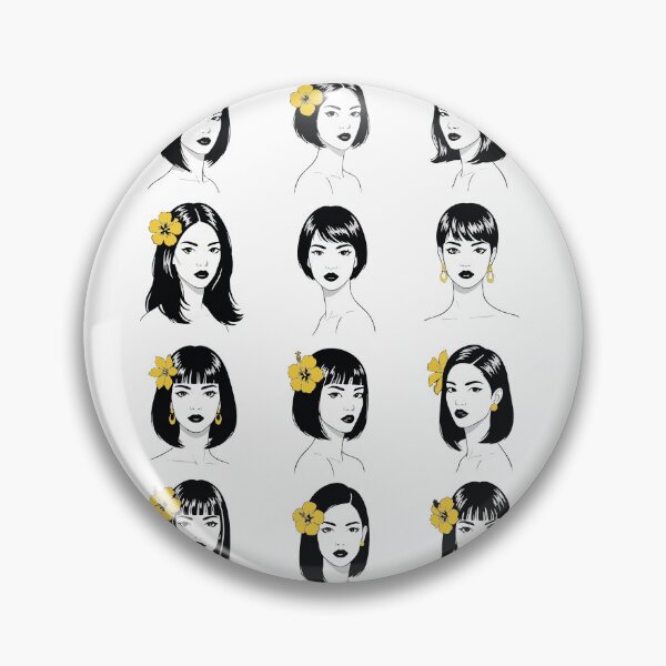 Item preview, Stylized Women Portrait Collection - Minimalist Black and White Fashion Illustration - Elegant Floral Accents designed and sold by BestChoiceService.