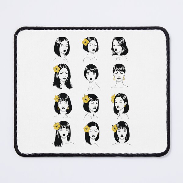 Item preview, Stylized Women Portrait Collection - Minimalist Black and White Fashion Illustration - Elegant Floral Accents designed and sold by BestChoiceService.