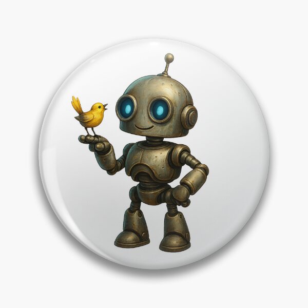 Item preview, Friendly Robot and Little Bird – Cute Companion Design designed and sold by Yomere.