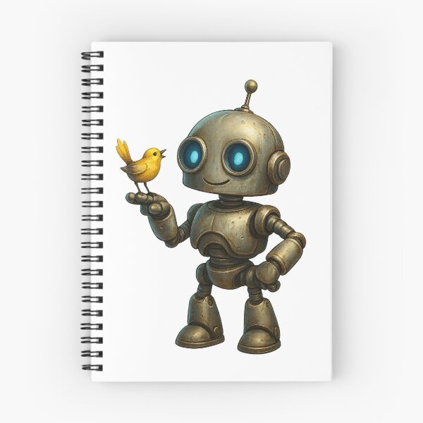 Item preview, Friendly Robot and Little Bird – Cute Companion Design designed and sold by Yomere.