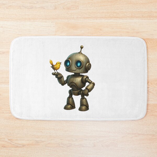 Item preview, Friendly Robot and Little Bird – Cute Companion Design designed and sold by Yomere.