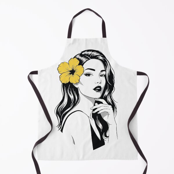 Item preview, Elegant Woman with Yellow Hibiscus Flower Portrait - Chic Fashion Illustration - Sophisticated Beauty Art designed and sold by BestChoiceService.