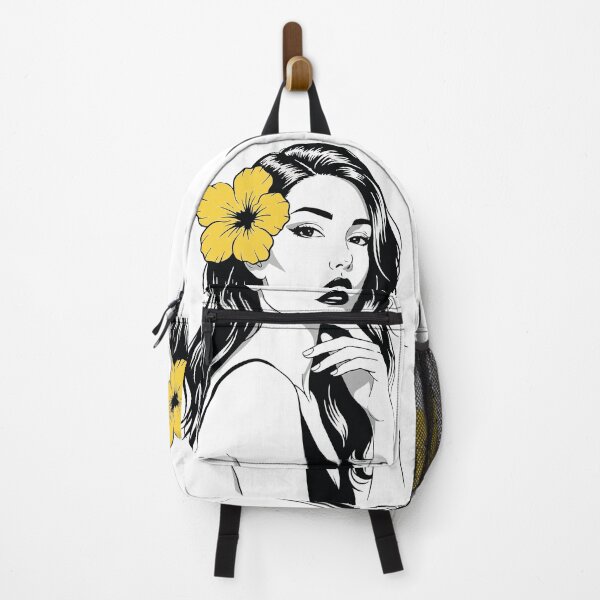Item preview, Elegant Woman with Yellow Hibiscus Flower Portrait - Chic Fashion Illustration - Sophisticated Beauty Art designed and sold by BestChoiceService.