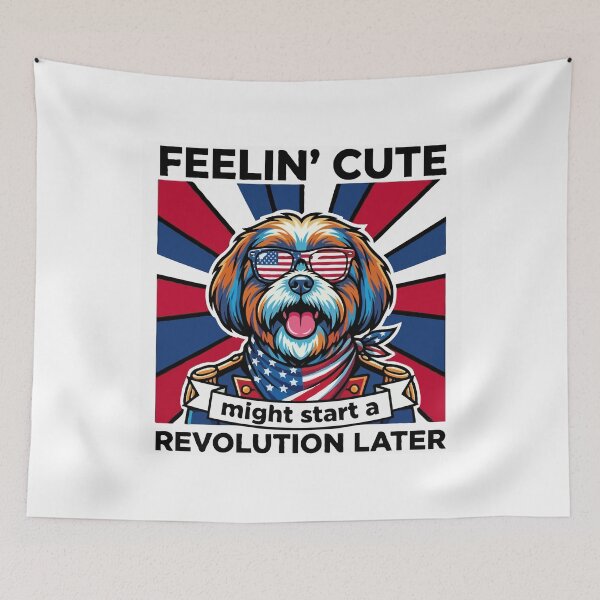 Item preview, Funny Shih Tzu Patriotic Dog Meme – Feelin Cute Revolution July 4th designed and sold by The Real Life Symphony.