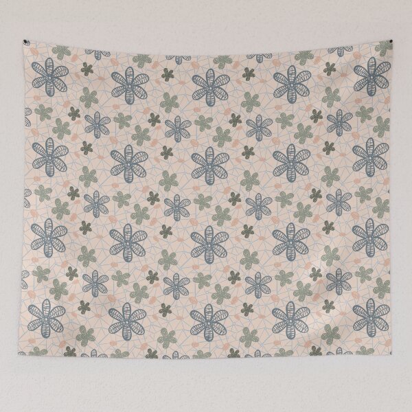 Item preview, Tossed Lace Flowers Linen Soft Blush designed and sold by Dally-Dabble.