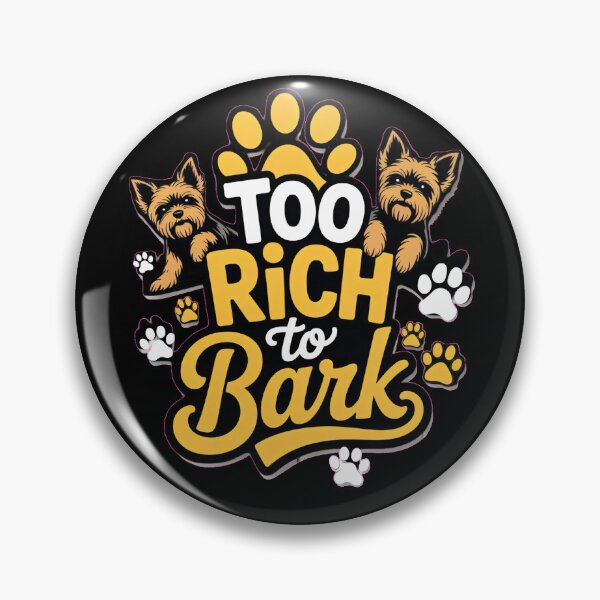 Item preview, Too Rich To Bark – Glam Yorkie Dog Lover Aesthetic with paw marks designed and sold by DreamersDNArt.