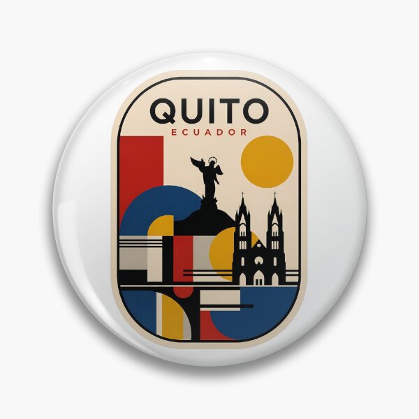 Item preview, Quito Ecuador Travel Badge Geometric Retro Art designed and sold by k3rstman1.