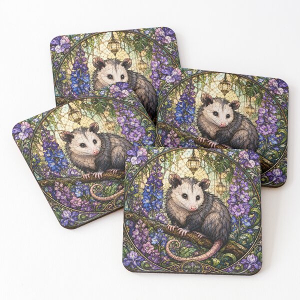 Item preview, OPOSSUM IN JULY BIRTH FLOWER LARKSPUR designed and sold by scicilysimonee.