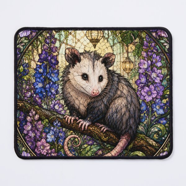 Item preview, OPOSSUM IN JULY BIRTH FLOWER LARKSPUR designed and sold by scicilysimonee.